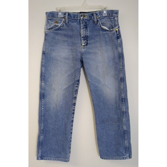Wrangler Jeans Men 33 x 25‎ George Strait Cowboy Cut Blue Denim Western Vintage - Picture 1 of 11